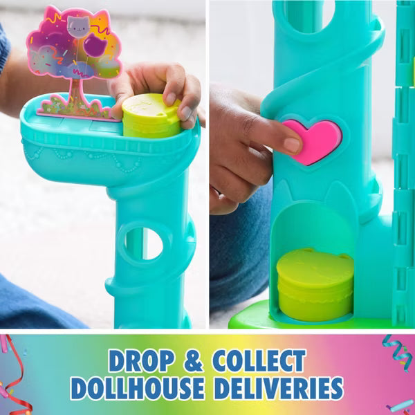 Gabby's Dollhouse Gabby's Celebration Dollhouse Playset, 25-Inch Transforming Party Dollhouse with Sounds, Music & 14 Pieces, Ages 3+