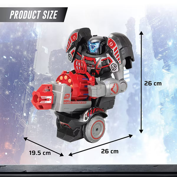 Silverlit Robo Rapidfire 2-in-1 Remote Control Blasting Robot, Motorized Dart Blaster with Rotating Barrel, LED Visor & 2 Game Modes, Ages 5+