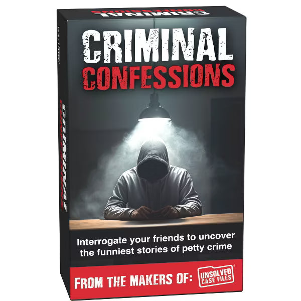 Criminal Confessions Card Game by Unsolved Case Files, Interrogate Your Friends Adult & Teen Party Game of Petty Crimes, Ages 14+, 2-10 Players