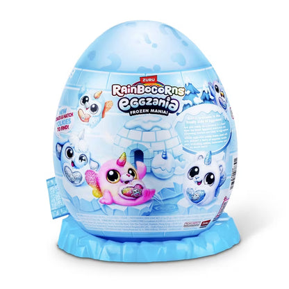 ZURU Rainbocorns Eggzania Frozen Mania Series Surprise Plush, Collectible Mystery Egg with Over 10 Surprises, Penguin Plush, Yolkies & DIY Jewelry, Ages 3+