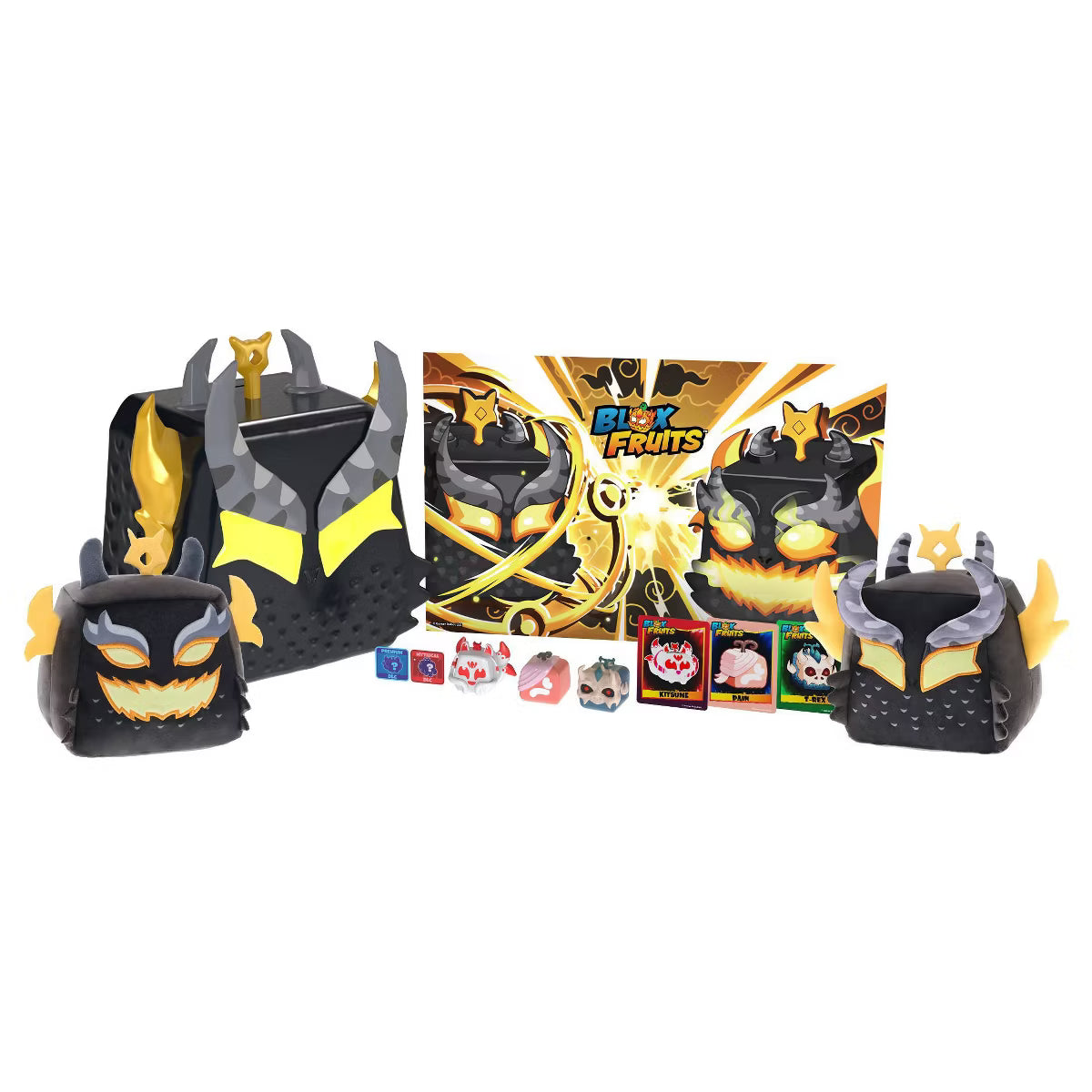 PhatMojo Blox Fruits Dragon Collector Bundle, Mystery Fruit Storage Case with Exclusive Plush, Mini Figures, Trading Cards & Mythical DLC Codes, Ages 6+