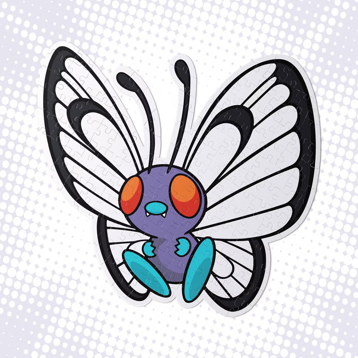 Pokémon Butterfree Die-Cut Shaped Jigsaw Puzzle, Gen 1 Kanto Butterfly Pokémon Collector Puzzle,