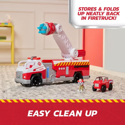 PAW Patrol Rapid Reload Fire Truck Toy with Marshall Figure, Rapid Fire Water Cannon, Extending Ladder, Lights and Sounds, Kids Ages 3 and Up