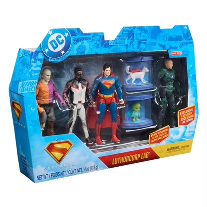 DC Studios Superman Luthorcorp Lab Target Exclusive Action Figure Playset, 6-Pack with Slime Chambers, Krypto & Lex Luthor