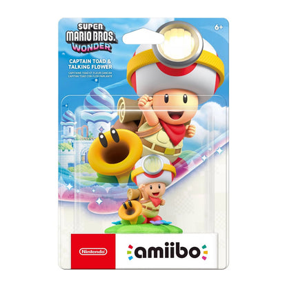Nintendo amiibo Captain Toad & Talking Flower Figure, Super Mario Bros. Wonder Official NFC Character Figure for Nintendo Switch, Red and Yellow