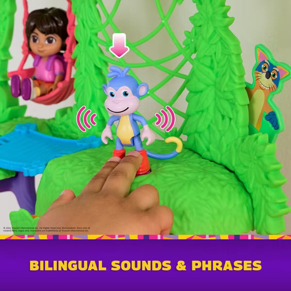 Dora Explore & Play Rainforest Casita Playset with Dora and Boots Figures, Bilingual Music and Sounds, 6 Furniture Pieces, Ages 3+