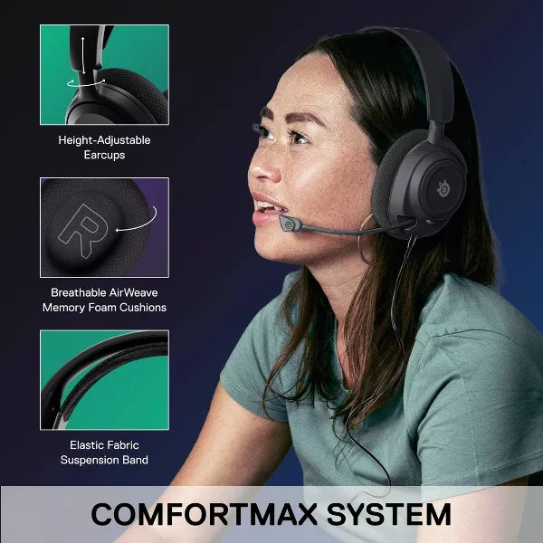 SteelSeries Arctis Nova 1 Multi-System Wired Gaming Headset, Over-Ear Headphones with ClearCast Gen 2 Mic for PC, PS5, Xbox & Switch, Black