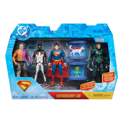 DC Studios Superman Luthorcorp Lab Target Exclusive Action Figure Playset, 6-Pack with Slime Chambers, Krypto & Lex Luthor