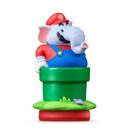 Nintendo amiibo Elephant Mario Figure, Super Mario Bros. Wonder Official NFC Character Figure for Nintendo Switch, Red, Blue & Green