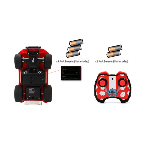 Disney Stitch Buggy 1:24 Scale R/C Car, 2.4 GHz Full-Function Remote Control Vehicle with Turbo Boost & Built-In Stitch Figure, Ages 6+