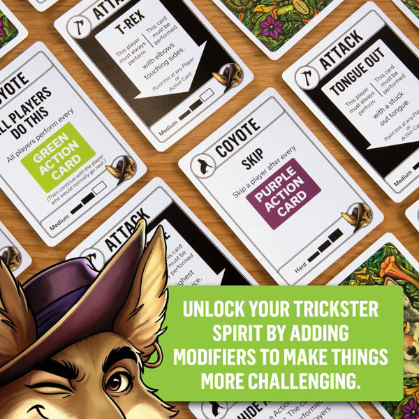 Exploding Kittens Coyote Card Game by Tim Ferriss, Fast-Paced Action Party Game for Family & Game Night, Ages 10+, 3-8 Players