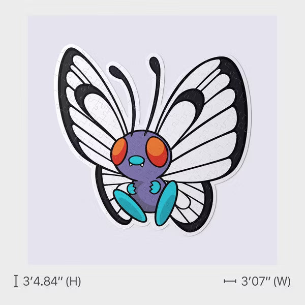 Pokémon Butterfree Die-Cut Shaped Jigsaw Puzzle, Gen 1 Kanto Butterfly Pokémon Collector Puzzle,