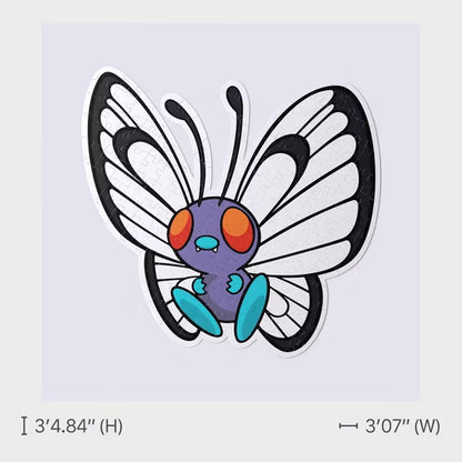 Pokémon Butterfree Die-Cut Shaped Jigsaw Puzzle, Gen 1 Kanto Butterfly Pokémon Collector Puzzle,