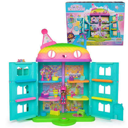 Gabby's Dollhouse Gabby's Celebration Dollhouse Playset, 25-Inch Transforming Party Dollhouse with Sounds, Music & 14 Pieces, Ages 3+
