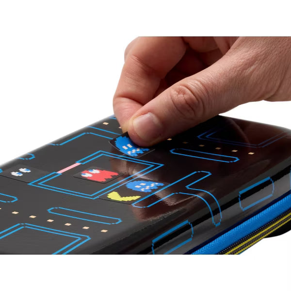 PAC-MAN Retro Arcade Protection Case for Nintendo Switch, OLED & Lite Hard Shell Travel Case with Game Storage, Black & Neon Blue
