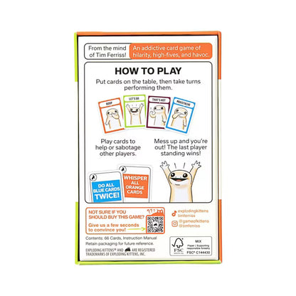 Exploding Kittens Coyote Card Game by Tim Ferriss, Fast-Paced Action Party Game for Family & Game Night, Ages 10+, 3-8 Players