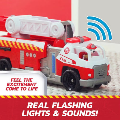 PAW Patrol Rapid Reload Fire Truck Toy with Marshall Figure, Rapid Fire Water Cannon, Extending Ladder, Lights and Sounds, Kids Ages 3 and Up