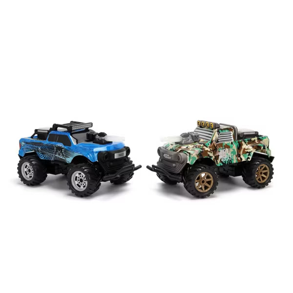 Jada Toys Battle Machines Laser Combat R/C Dual Vehicle Set, Iron Beast vs. Neo Remote Control Battle Trucks with Infrared Tag & USB Charging, Ages 6+