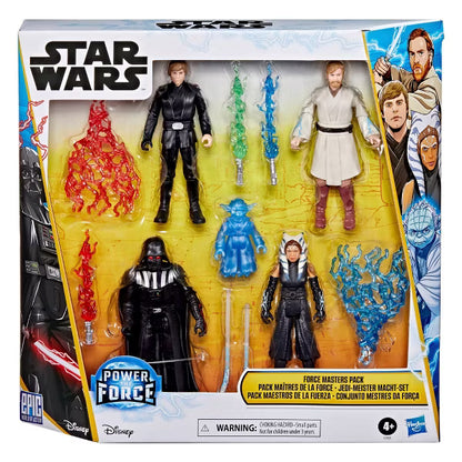 Star Wars Epic World of Action Force Masters Pack, 4" Collectible Action Figure 5-Pack with Lightsabers & Power of the Force Effects