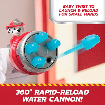 PAW Patrol Rapid Reload Fire Truck Toy with Marshall Figure, Rapid Fire Water Cannon, Extending Ladder, Lights and Sounds, Kids Ages 3 and Up