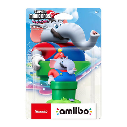 Nintendo amiibo Elephant Mario Figure, Super Mario Bros. Wonder Official NFC Character Figure for Nintendo Switch, Red, Blue & Green