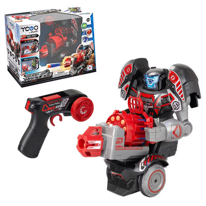Silverlit Robo Rapidfire 2-in-1 Remote Control Blasting Robot, Motorized Dart Blaster with Rotating Barrel, LED Visor & 2 Game Modes, Ages 5+