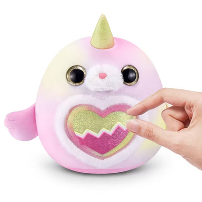 ZURU Rainbocorns Eggzania Frozen Mania Series Surprise Plush, Collectible Mystery Egg with Over 10 Surprises, Penguin Plush, Yolkies & DIY Jewelry, Ages 3+
