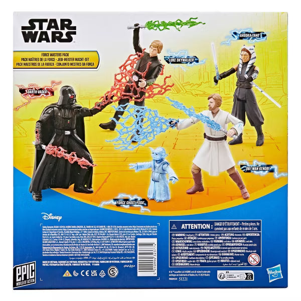 Star Wars Epic World of Action Force Masters Pack, 4" Collectible Action Figure 5-Pack with Lightsabers & Power of the Force Effects