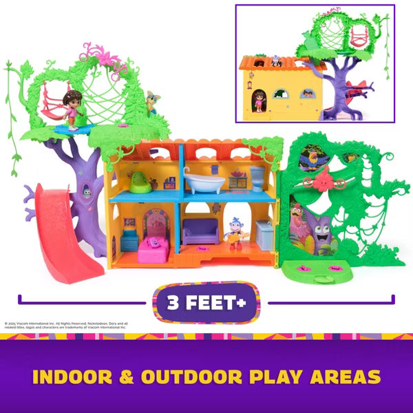 Dora Explore & Play Rainforest Casita Playset with Dora and Boots Figures, Bilingual Music and Sounds, 6 Furniture Pieces, Ages 3+