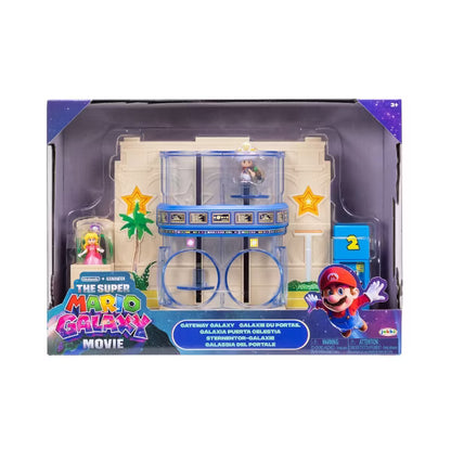 The Super Mario Galaxy Movie Gateway Galaxy Diorama Playset, with 1.5" Princess Peach & Exclusive Captain Toad Mini Figures