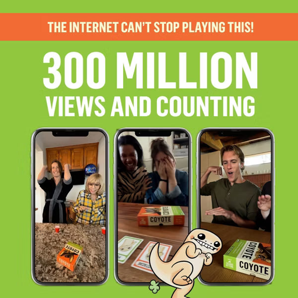 Exploding Kittens Coyote Card Game by Tim Ferriss, Fast-Paced Action Party Game for Family & Game Night, Ages 10+, 3-8 Players