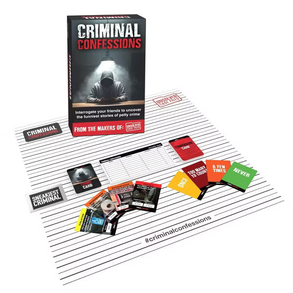 Criminal Confessions Card Game by Unsolved Case Files, Interrogate Your Friends Adult & Teen Party Game of Petty Crimes, Ages 14+, 2-10 Players