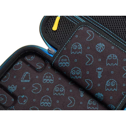 PAC-MAN Retro Arcade Protection Case for Nintendo Switch, OLED & Lite Hard Shell Travel Case with Game Storage, Black & Neon Blue