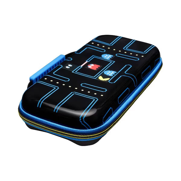 PAC-MAN Retro Arcade Protection Case for Nintendo Switch, OLED & Lite Hard Shell Travel Case with Game Storage, Black & Neon Blue