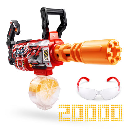 ZURU X-Shot Hyper Gel Motorized Gatling Blaster, Fully Automatic 200 FPS Gel Bead Blaster with 20,000 Pellets & Protective Eyewear, Ages 14+