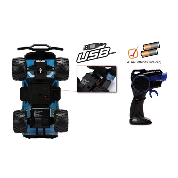 Jada Toys Battle Machines Laser Combat R/C Dual Vehicle Set, Iron Beast vs. Neo Remote Control Battle Trucks with Infrared Tag & USB Charging, Ages 6+