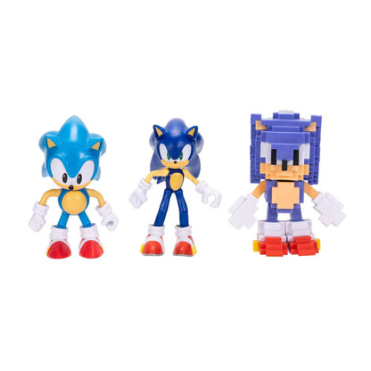Sonic the Hedgehog 35th Anniversary 3-Pack Action Figure Set, Classic, Modern & Pixelated Sonic Figures, Ages 3+