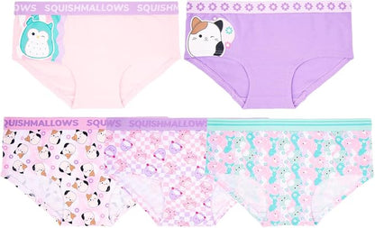 Squishmallows Girls 5-Pack Underwear Briefs, Cam and Friends Underwear Set, Multicolor