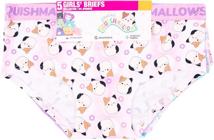 Squishmallows Girls 5-Pack Underwear Briefs, Cam and Friends Underwear Set, Multicolor