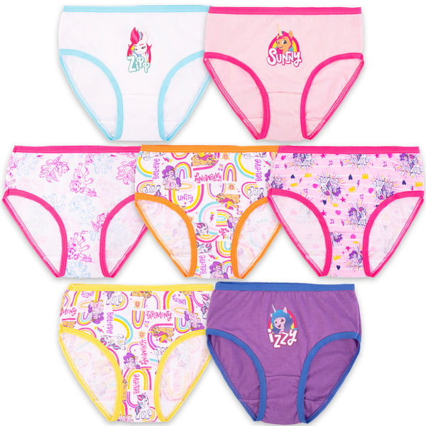 My Little Pony Kids Girls 7-Pack Briefs – Cotton Underwear Multipack