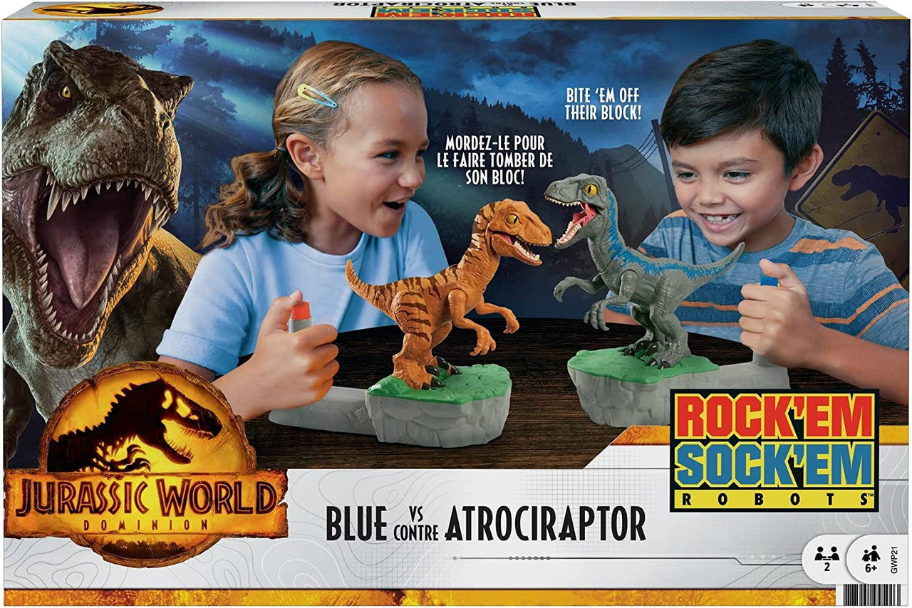 Jurassic World Rock ‘Em Sock ‘Em Robots Blue vs Atrociraptor Game