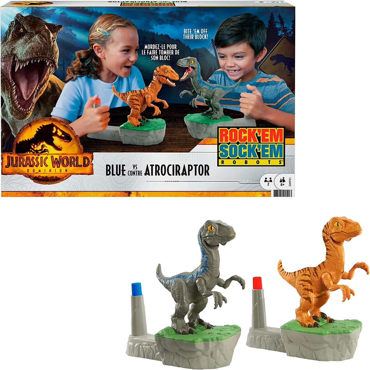 Jurassic World Rock ‘Em Sock ‘Em Robots Blue vs Atrociraptor Game