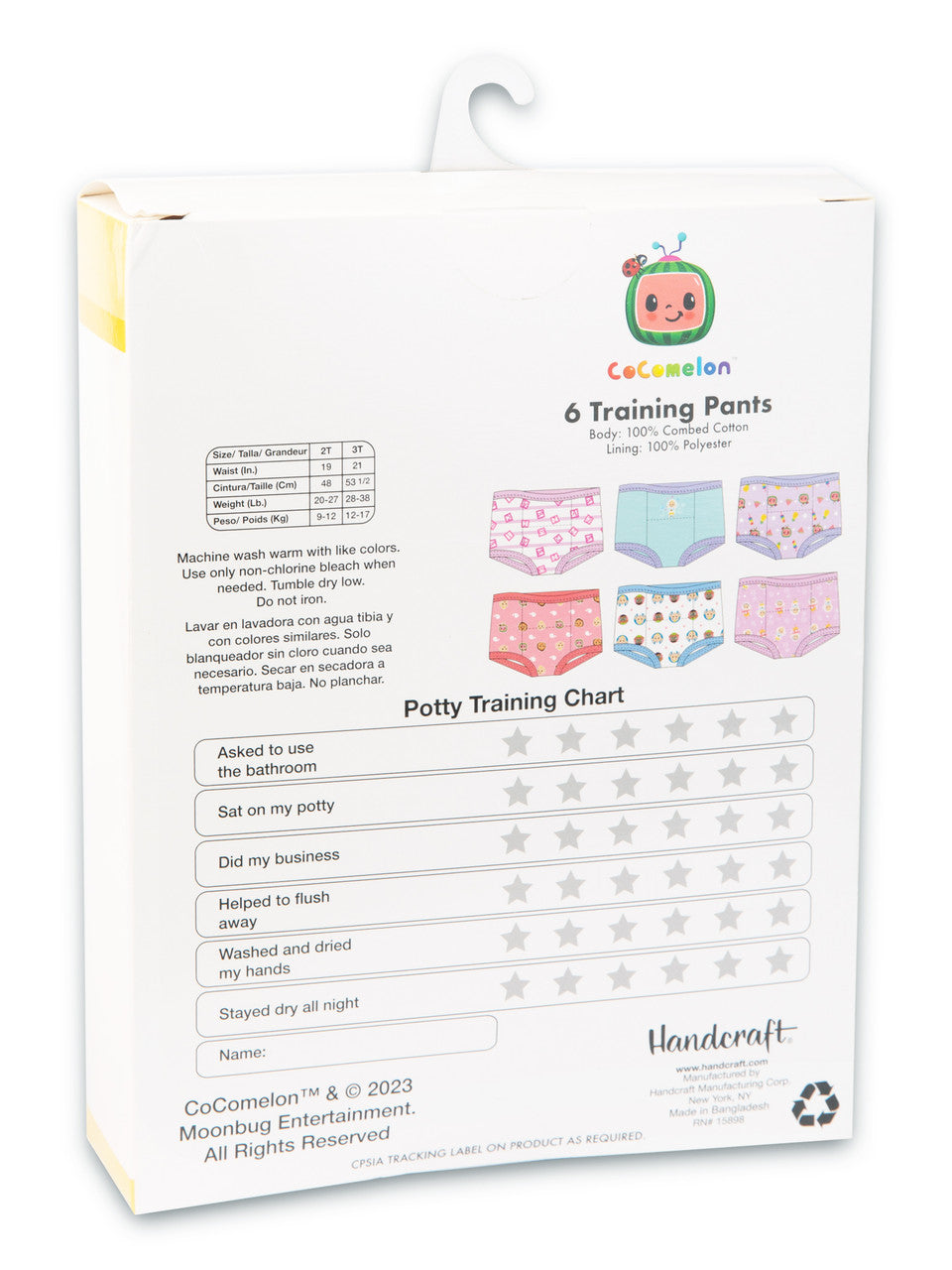 CoComelon Toddler Girls 6-Pack Training Pants – Cotton Potty Training Underwear with Bonus Sticker Chart