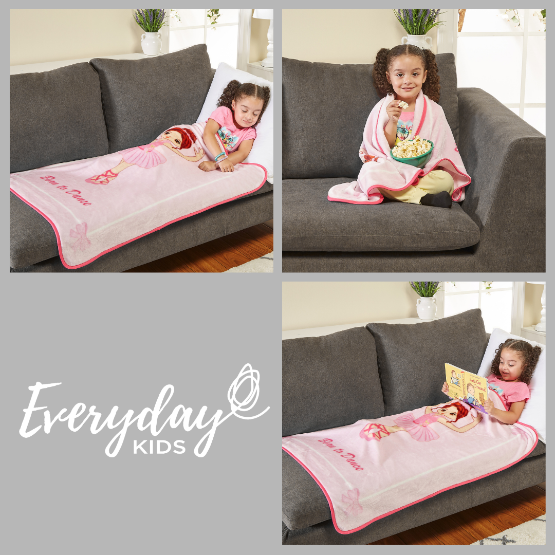 EVERYDAY KIDS Toddler Throw Blanket - Ballerina Born to Dance