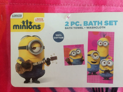 Despicable Me Minion Girl Bath Towel and Washcloth Set