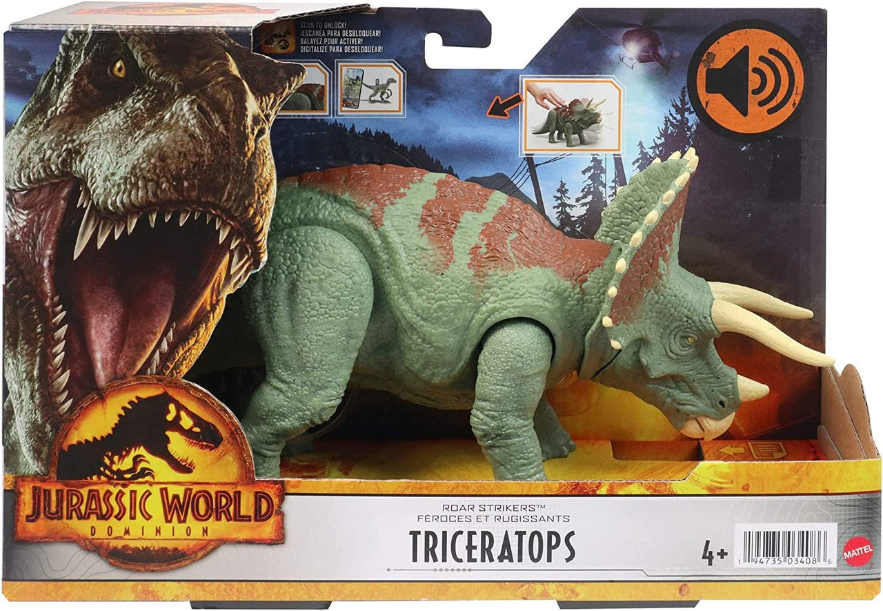 Jurassic World Dominion Roar Strikers Triceratops Dinosaur Action Figure