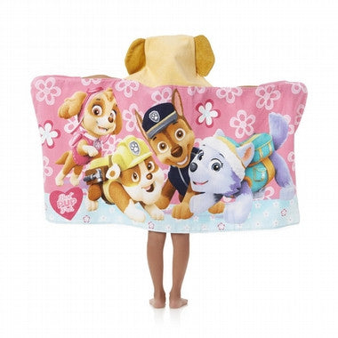 Paw Patrol Girl Puppy Plays Hooded Towel Wrap