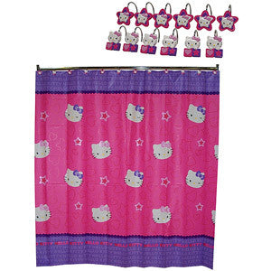 Hello Kitty "Kitty & Me" Fabric Shower Curtain