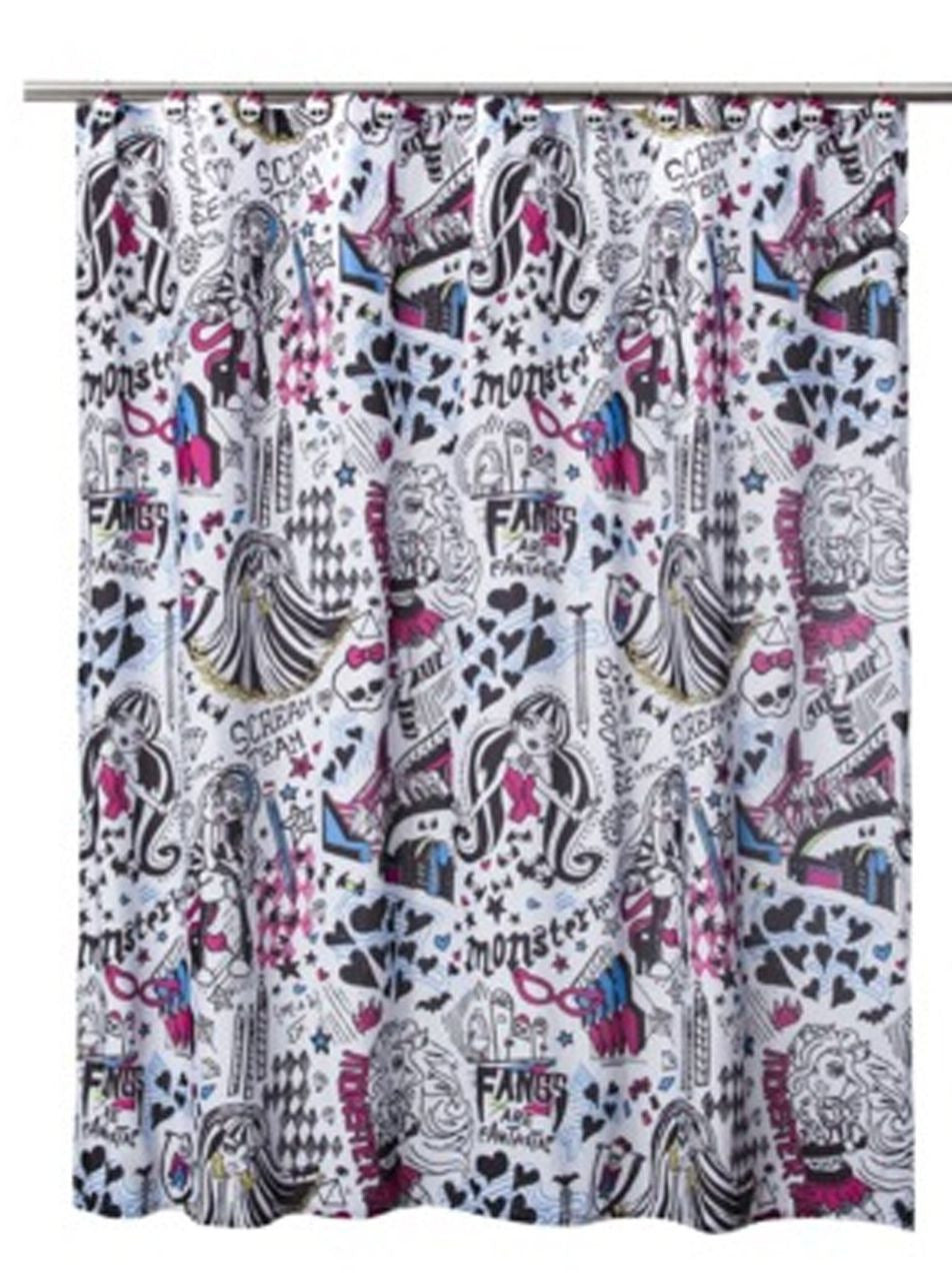 Monster High Fabric Shower Curtain 70 in x 72 in