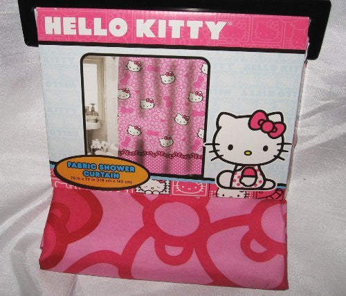 Hello Kitty Allover Fabric Shower Curtain